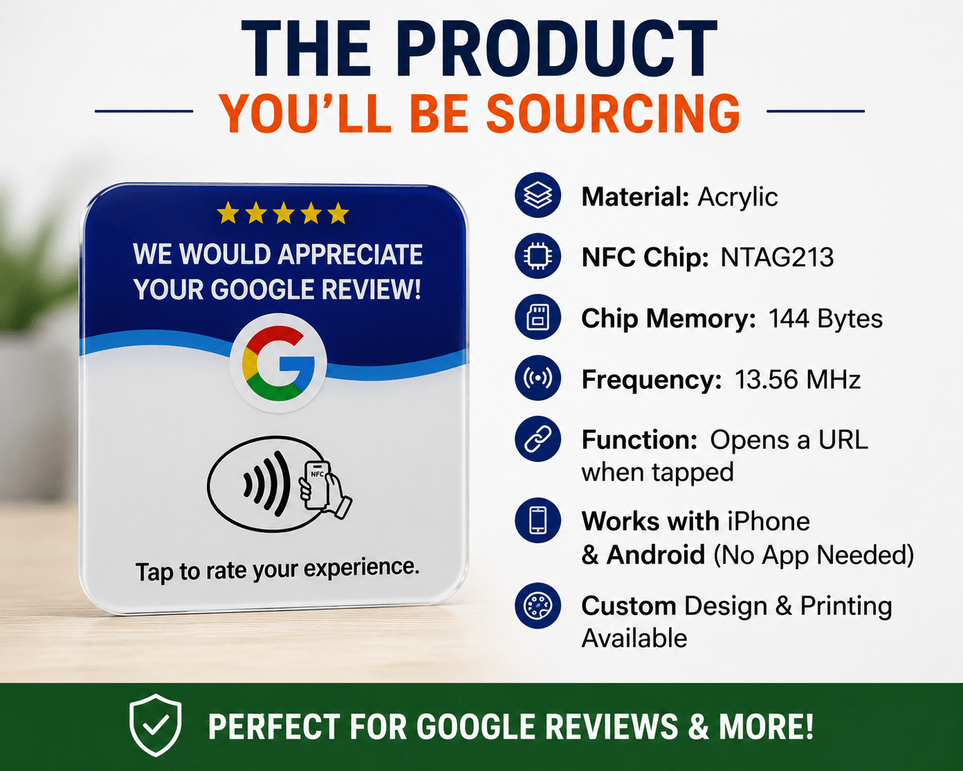 Google Review NFC Tap Sign Vendor v3